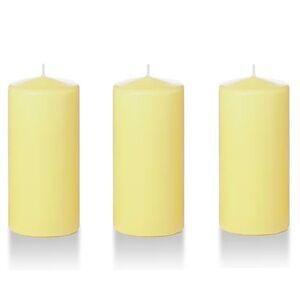 Buttercup Yellow Pillar Candles - Set of 3